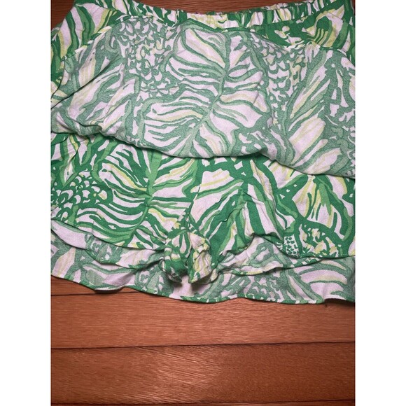 Lilly Pulitzer Ramona Skort Size 2 Green Floral Classic Stretch Preppy Resort - Picture 3 of 5